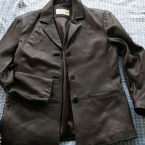 LAMBSKIN LEATHER BLAZER, Womens small